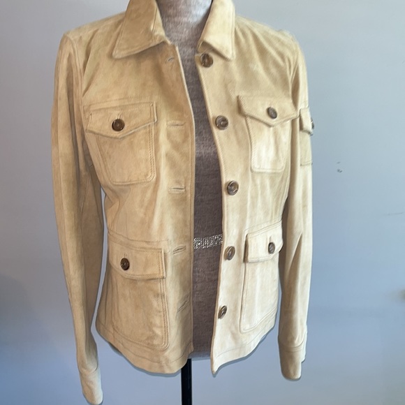 J. Crew Jackets & Blazers - J Crew Suede Leather Utility Safari Jacket size Medium